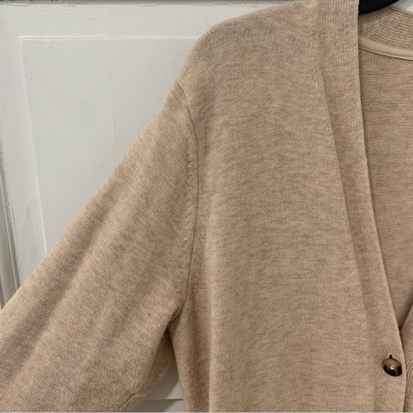 J. Jill Neutral Color Block Long Line Button Front Cardigan Sweater Size Medium - Picture 2 of 11